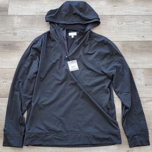 Hickey Freeman New York men's black 1/4 zip hoodie size large